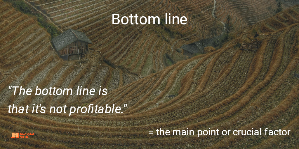 Idiom 33 BOTTOM LINE EspressoEnglish